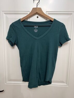 SO Teal V-Neck Short Sleeve Tee